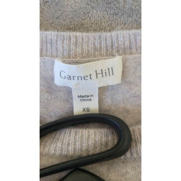 Women's Garnet Hill 100% Cashmere Gray Long Sleeve Pullover Knit Sweater - Picture 3 of 4